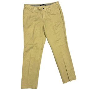 INCOTEX Chinolino Cotton Linen Chino Pants Mens Beige 36x33